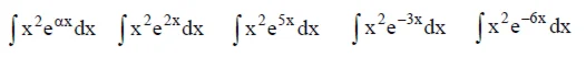 Решенный интеграл вида ∫x^2e^(αx)dx