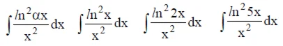 Решенный интеграл вида ∫ln^2(αx)/x^2dx