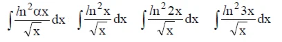 Решенный интеграл вида ∫ln^2(αx)/√xdx