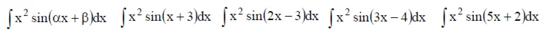 Решенный интеграл вида ∫x^2sin(αx+β)dx