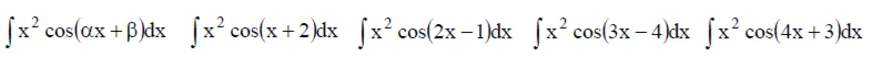 Решенный интеграл вида ∫x^2cos(αx+β)dx