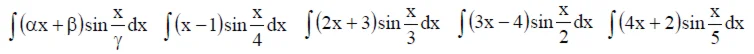 Решенный интеграл вида ∫(αx+β)sin(x/γ)dx