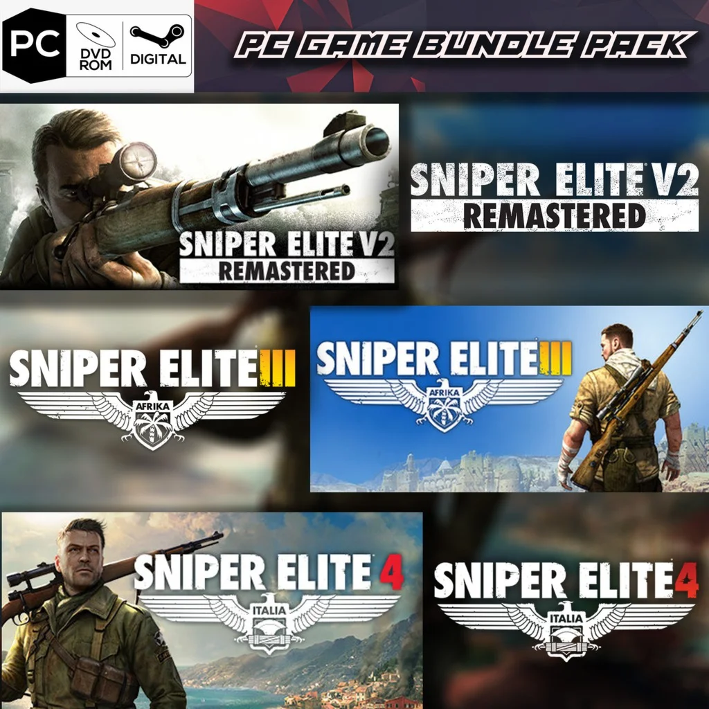 ⭐️ Sniper Elite 1 + 2 + 3 + 4 [DLC][Remastered][Steam]