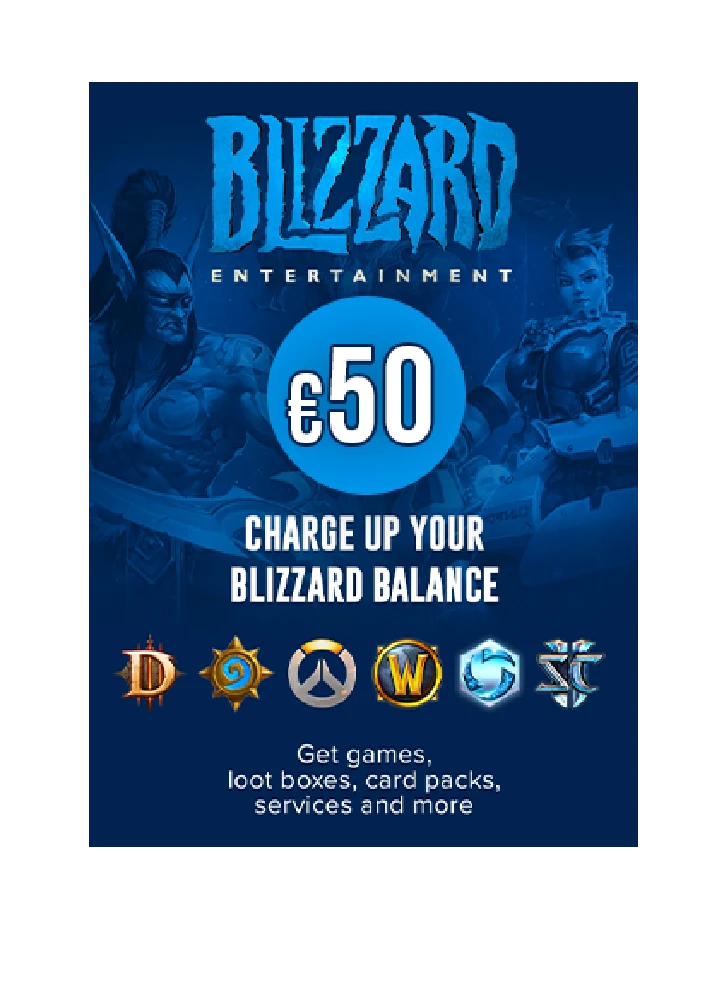 ✅ 50 EUR Blizzard Gift Card [EU] (Official 🔑 KEY)