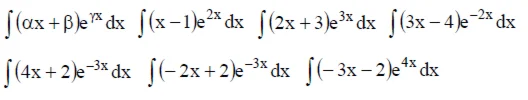 Решенный интеграл вида ∫(αx+β)e^(γx)dx