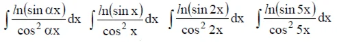Решенный интеграл вида ∫ln(sinαx)/cos^2(αx)dx