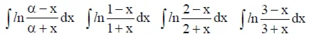 Решенный интеграл вида ∫ln(α−x)/(α+x)dx