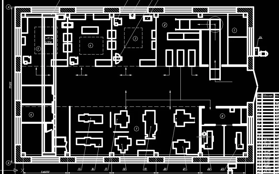 Чертежи 2-х технологических планов цехов (AutoCad)