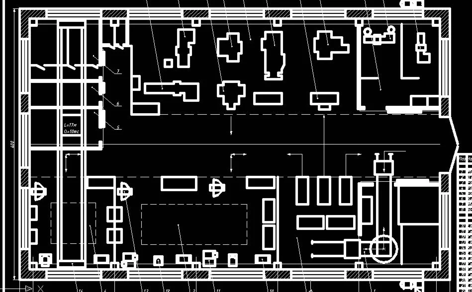 Чертежи 2-х технологических планов цехов (AutoCad)