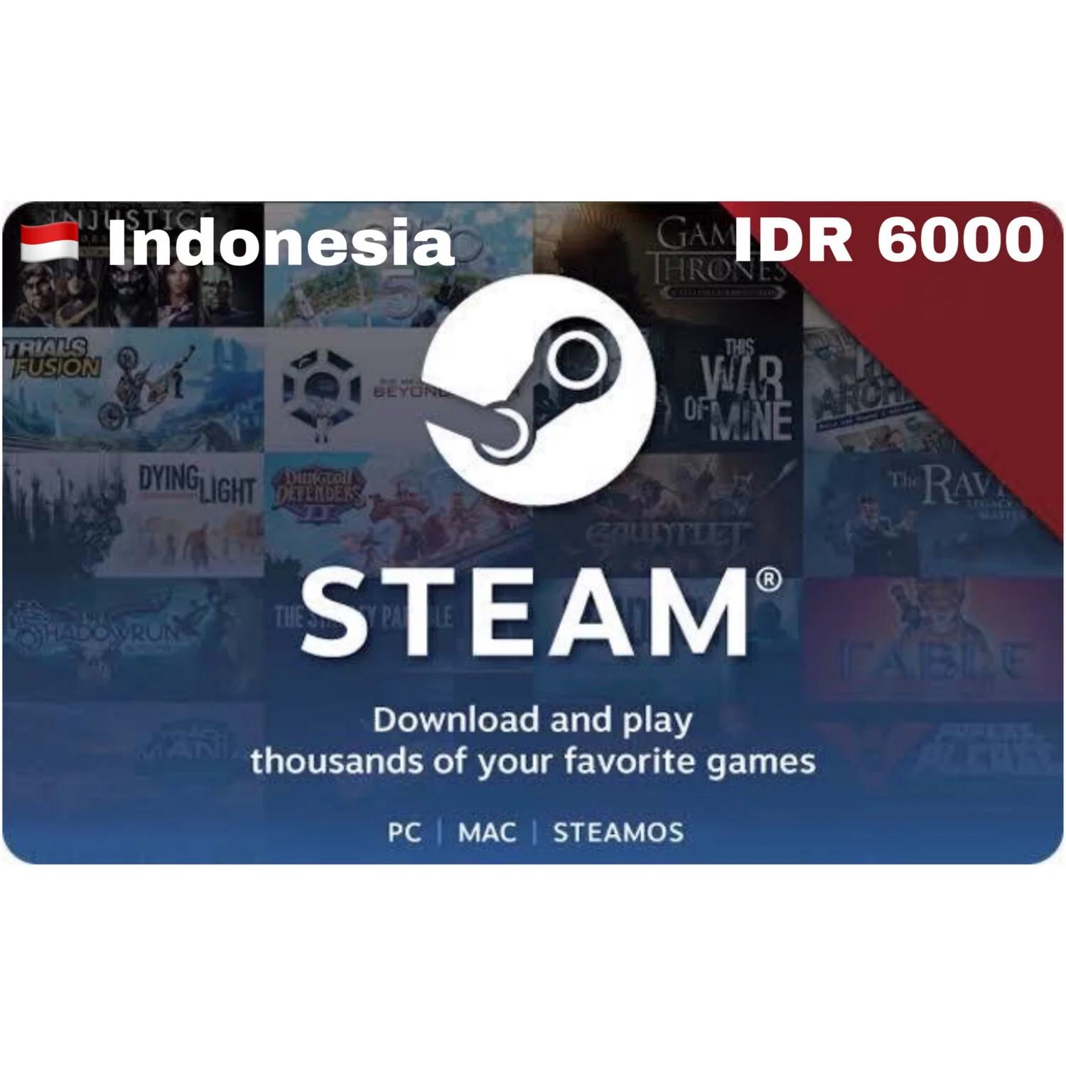 Steam Wallet 6000 IDR - Digital Gift Card - Indonesia