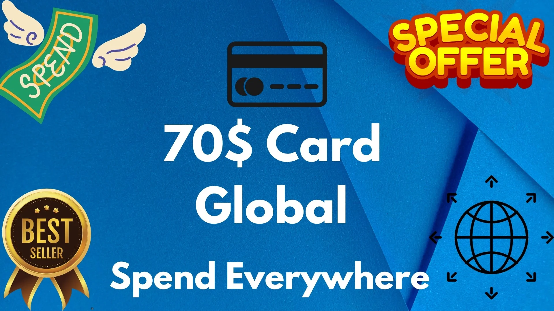 💵70$ Card Global🌎All Services/Subscriptions/Others✅