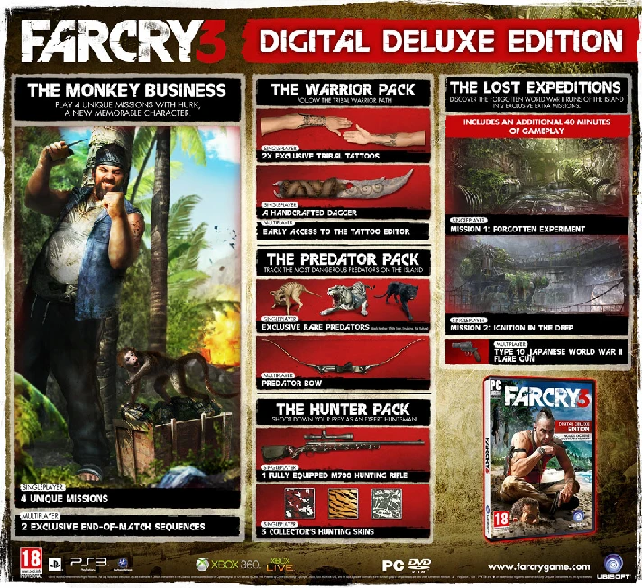 Far Cry 3 Deluxe Edition Ubisoft Connect Key Region ROW