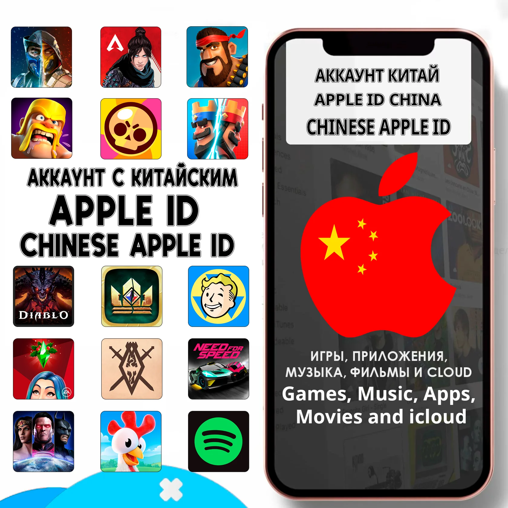 ️ APPLE ID ЛИЧНЫЙ КИТАЙ КИТАЙСКИЙ ios AppStore iPhone