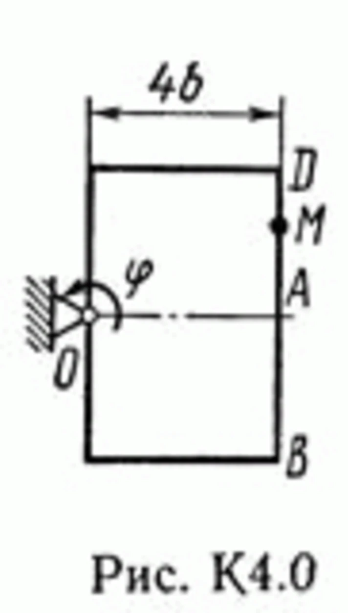 Решение задачи К4 В04 (рисунок К4.0 условие 4) Тарг 89