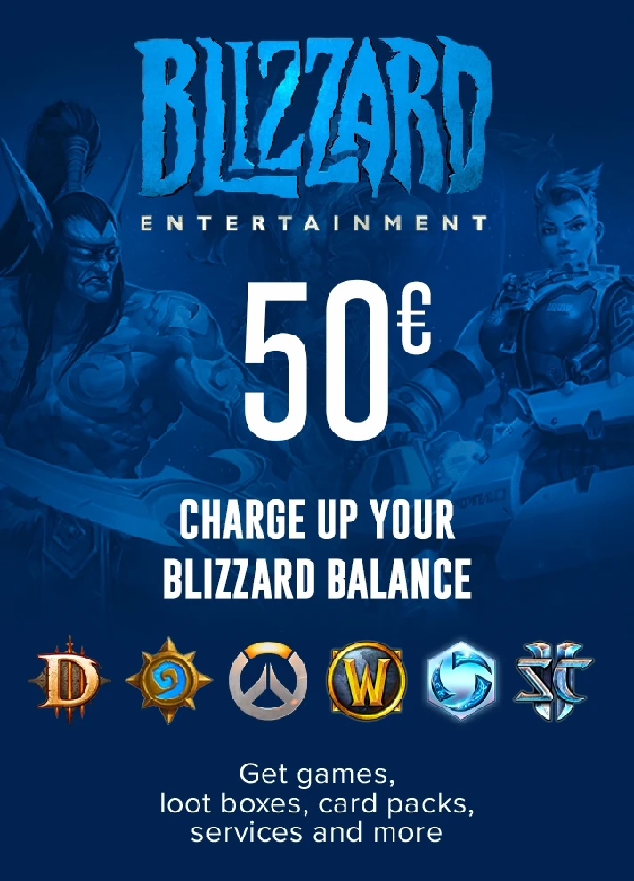 Blizzard Gift Card 50 EUR (Battle.net) EU🇪🇺