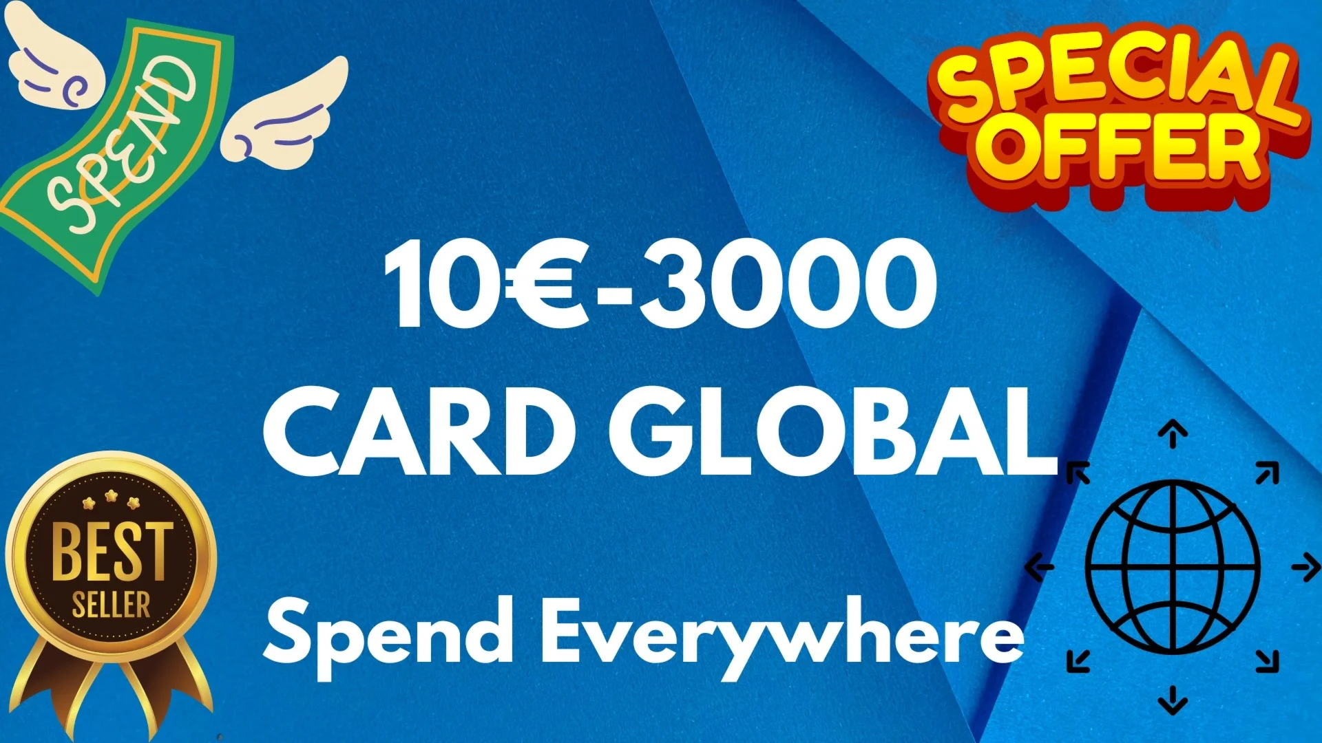 10€-3000€ EURO PREPAID VISA CARDSPEND EVERYWHERE