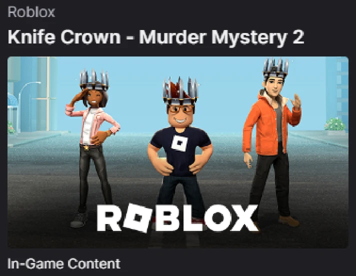 Roblox 🔑 Knife Crown - Murder Mystery 2 🔑