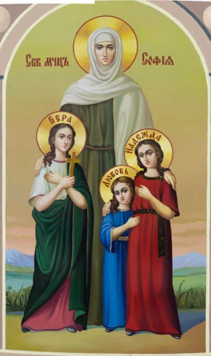 Вера,Надежда, Любовь и мать их София,мцц_001(59х100см)