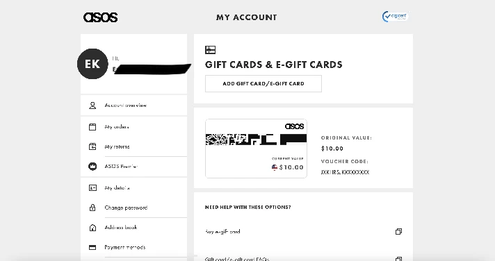 ASOS.COM GIFT CARD 🇺🇸 $10 - $350