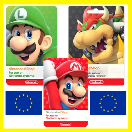 ⭐ ️ ВСЕ КАРТЫ ⭐ 🇪🇺Nintendo eShop Gift Card 15-150 EURO