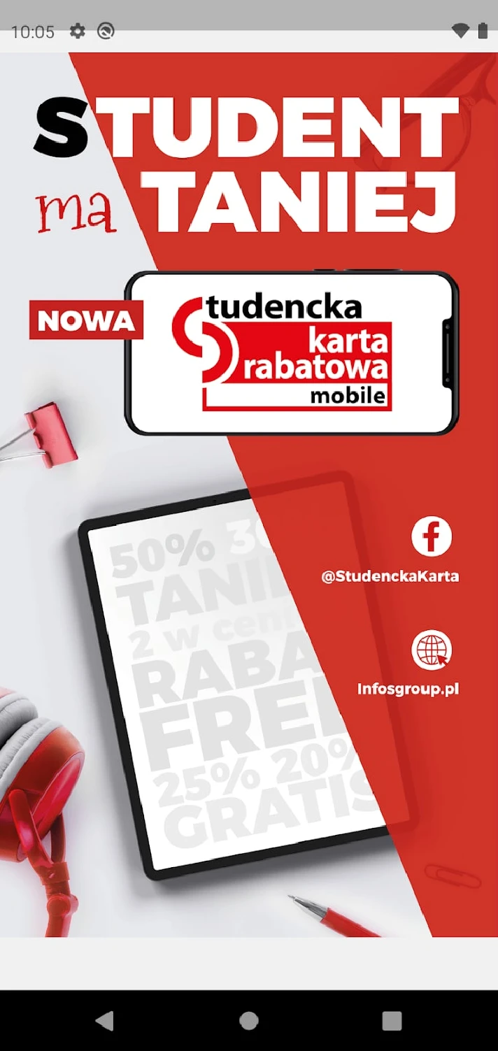 Studencka Karta Rabatowa 20 PLN ( Polish zloty ) +🎁