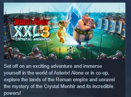 Asterix  Obelix XXL 3 - The Crystal Menhir STEAM KEY