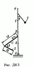 Решение задачи Д8 В32 (рис 3 усл 2) теормех Тарг 1989 г