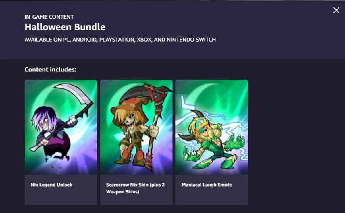 Brawlhalla - Halloween Bundle (DLC) in-game Key GLOBAL