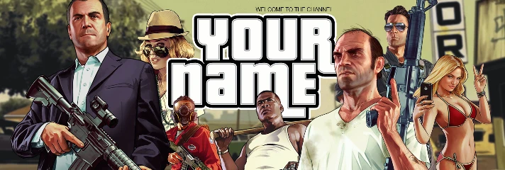 Psd-template banner (caps) for Twitch GTA 5