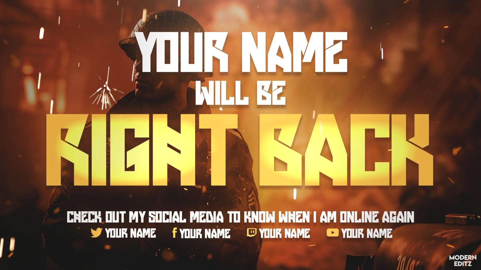 Заставки и оверлеи Twitch для Photoshop Call Of Duty WW