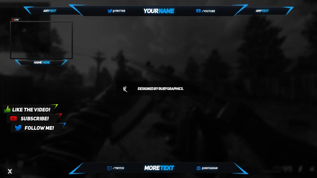 Заставки и оверлеи Twitch Photoshop брутальный стиль