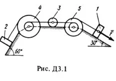 Решение задачи Д3 В18 (рис. 1 усл. 8) термех Тарг 1988