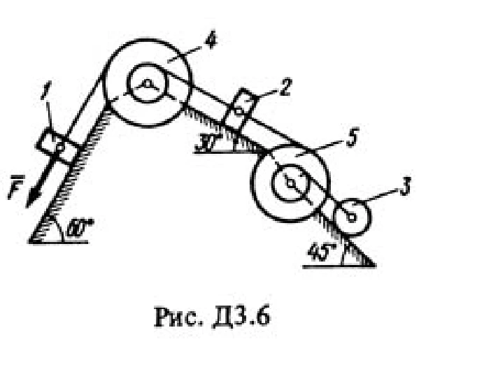 Решение задачи Д3 В60 (рис. 6 усл. 0) термех Тарг 1988