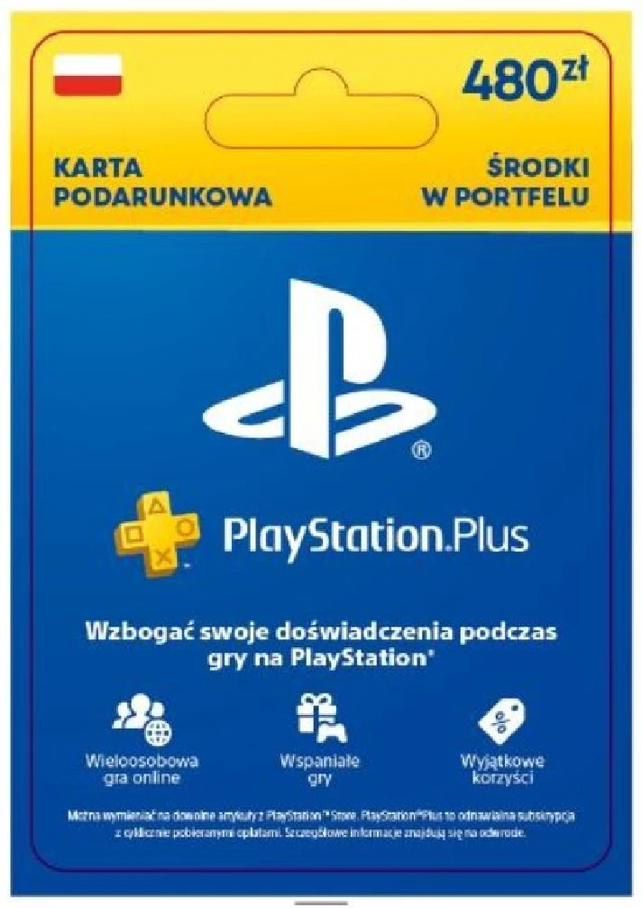 🎁 PSN Poland recharge card for 480 zl (PL) 🔥