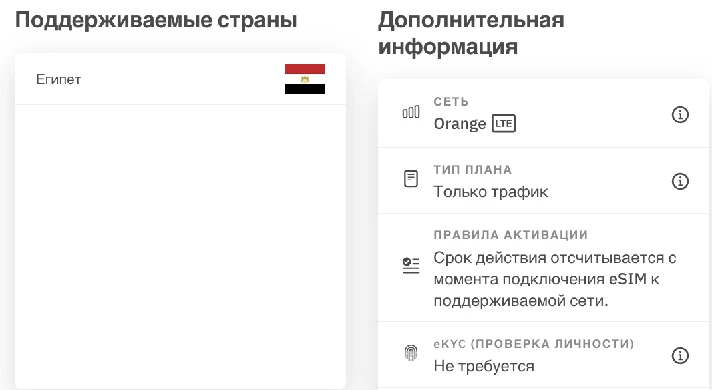 eSIM - Travel SIM card - Egypt
