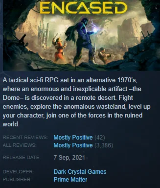 Encased: A Sci-Fi Post-Apocalyptic RPG Steam Key EU+NA