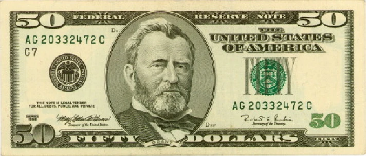 Scanned images of American dollars