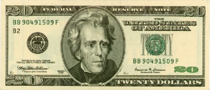 Scanned images of American dollars