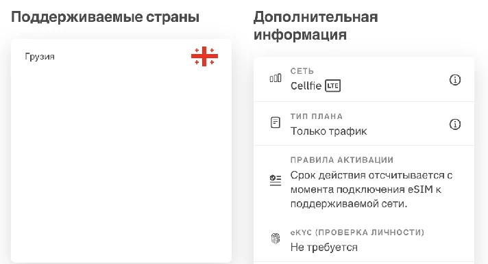 eSIM - Travel SIM card (Airalo) - Georgia