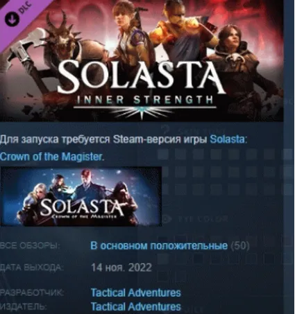 Solasta: Crown of the Magister - Inner Strength STEAM