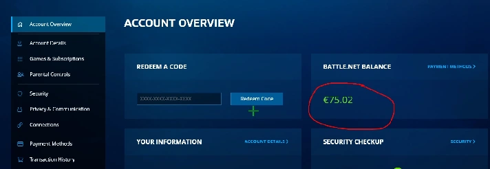 ⭐20 EU Battle.net Gift Card Blizzard (EU )✅Without fee