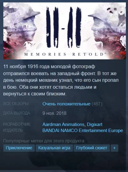 11-11 Memories Retold {Steam Key/Global/ROW} + 