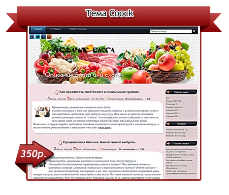 Шаблон wordpress на русском «Сoock»