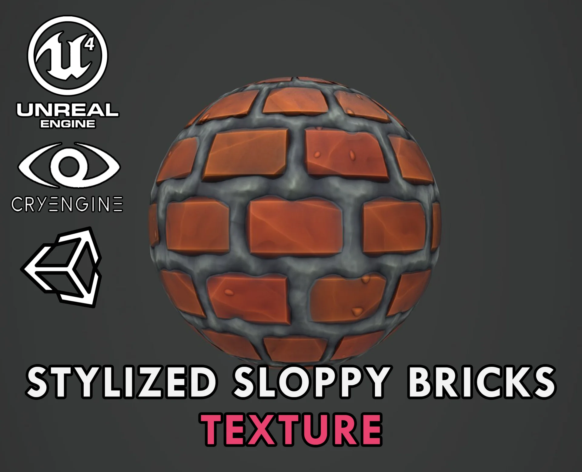 Стилизованный PBR текстура кирпиче + файл Substance