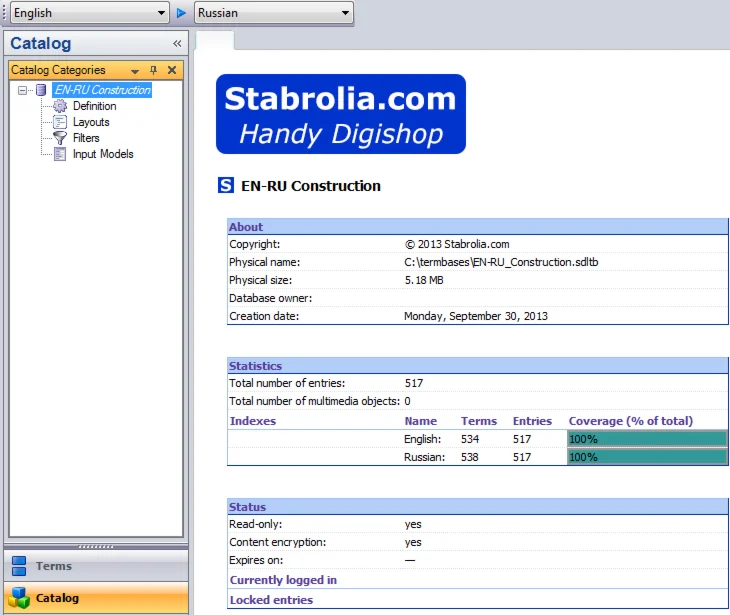 Termbase: Construction. EN to RU