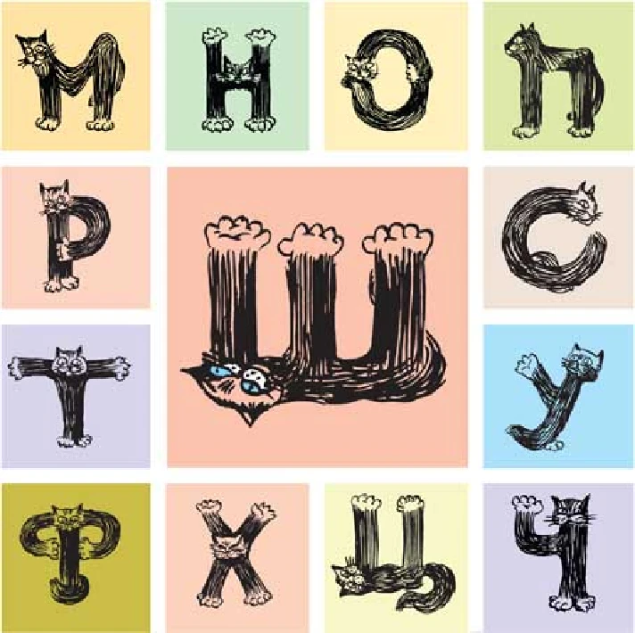 Vector letters of the Russian alphabet in the form of c