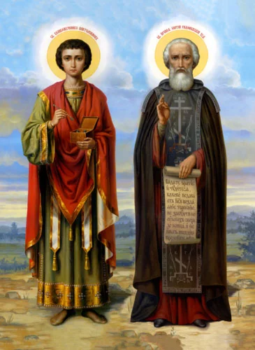 Пантелеимон, вмч и Сергий Рад, прп_001(73х100см)