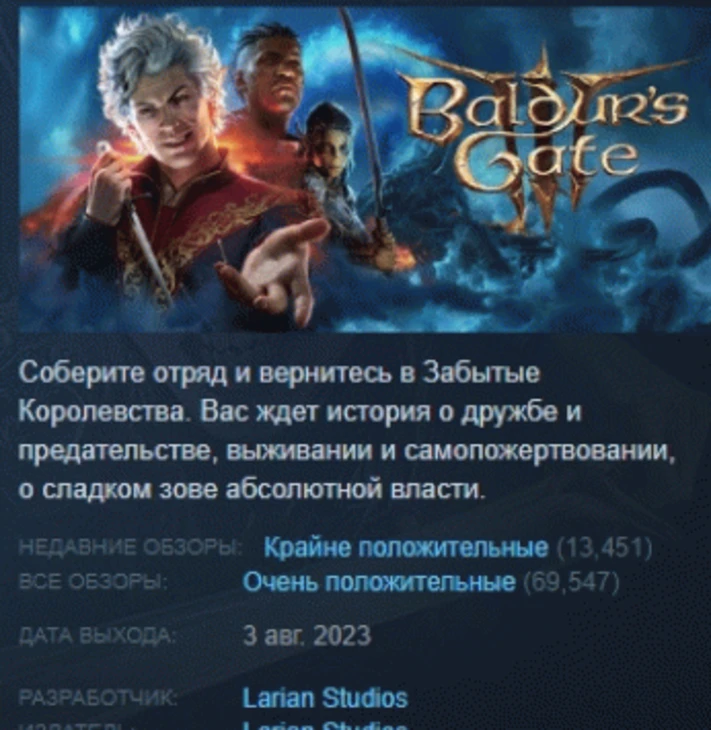 Baldur´s Gate 3 💎 STEAM GIFT FOR RUSSIA