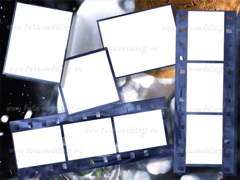 Рамка праздничная синяя, с фотопленкой и слайдами