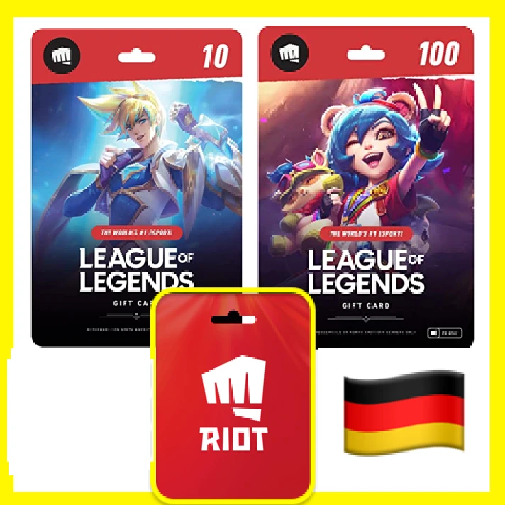 ⭐️GIFT CARDS⭐🇩🇪 LOL 1240-27000 RP (Germany)